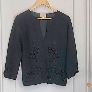 Nan Elliot embroidered cardigan, '50-'60s